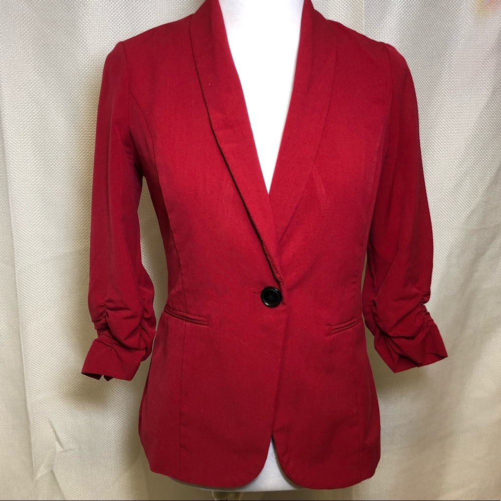 🏵 Red Stoosh Stretch Blazer
